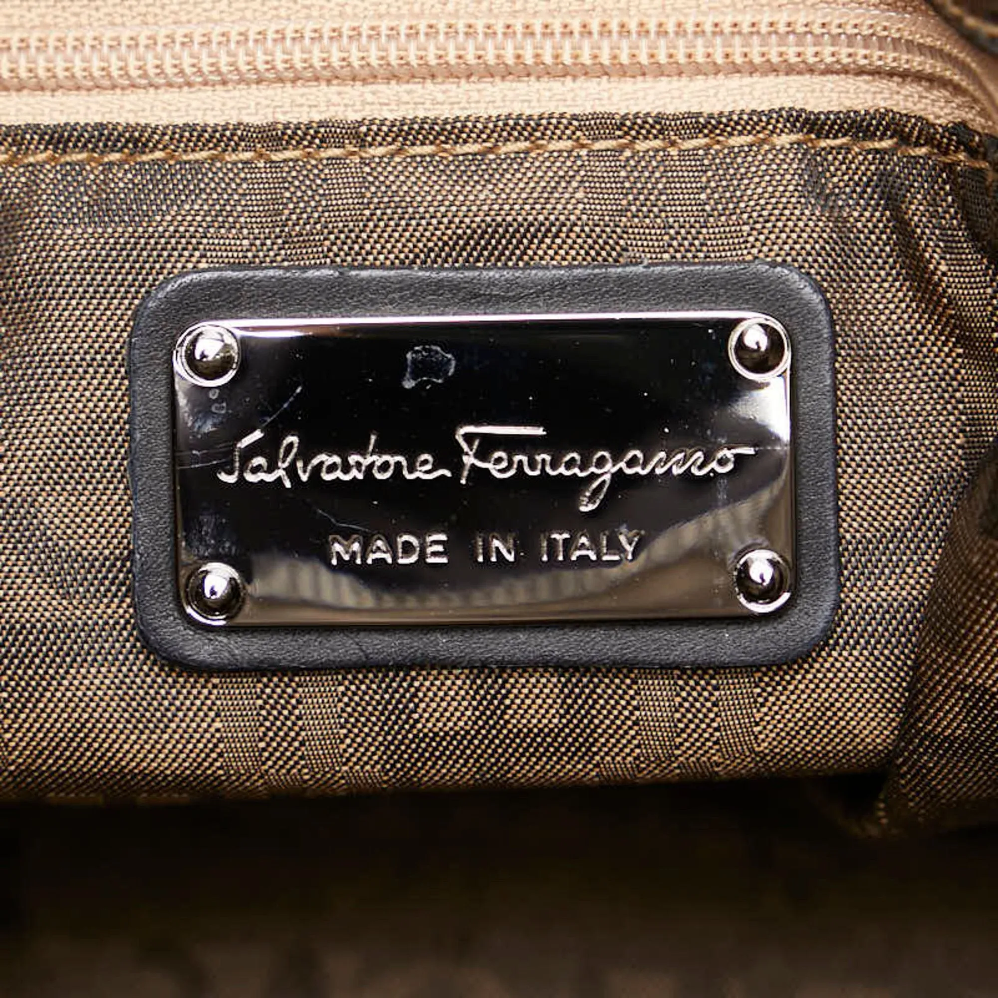 Salvatore Ferragamo Gancini  Pvc Leather Handbag Tote Bag (Pre-Owned)