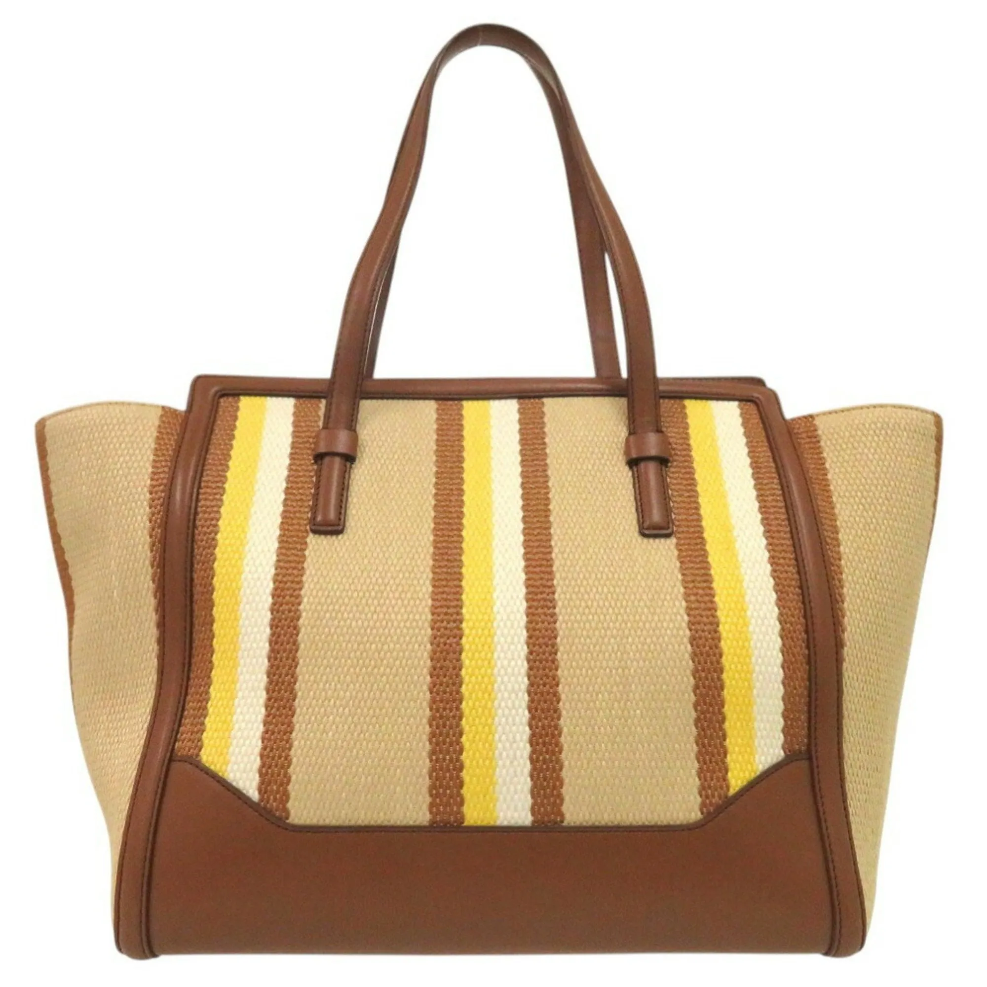 Salvatore Ferragamo Leather Canvas Tote Bag (Pre-Owned)