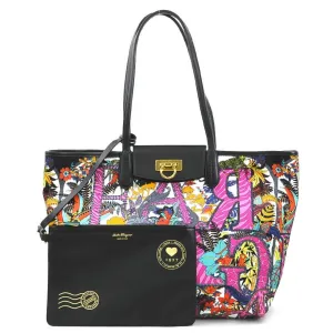 Salvatore Ferragamo   Nylon Leather Shoulder Bag Tote Bag (Pre-Owned)