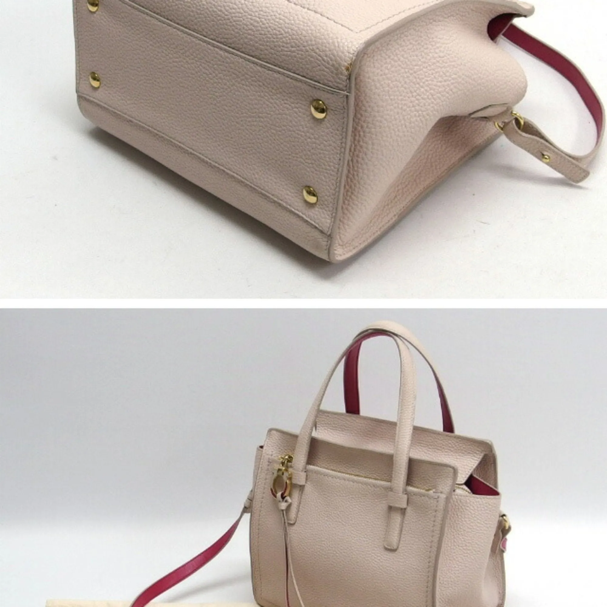Salvatore Ferragamo  pink Leather Handbag Shoulder Bag Tote Bag (Pre-Owned)