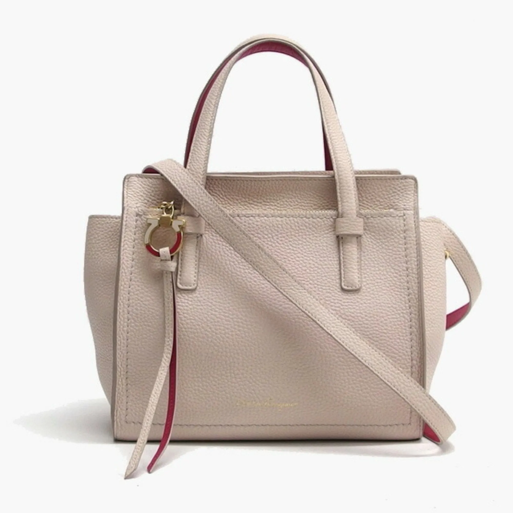 Salvatore Ferragamo  pink Leather Handbag Shoulder Bag Tote Bag (Pre-Owned)