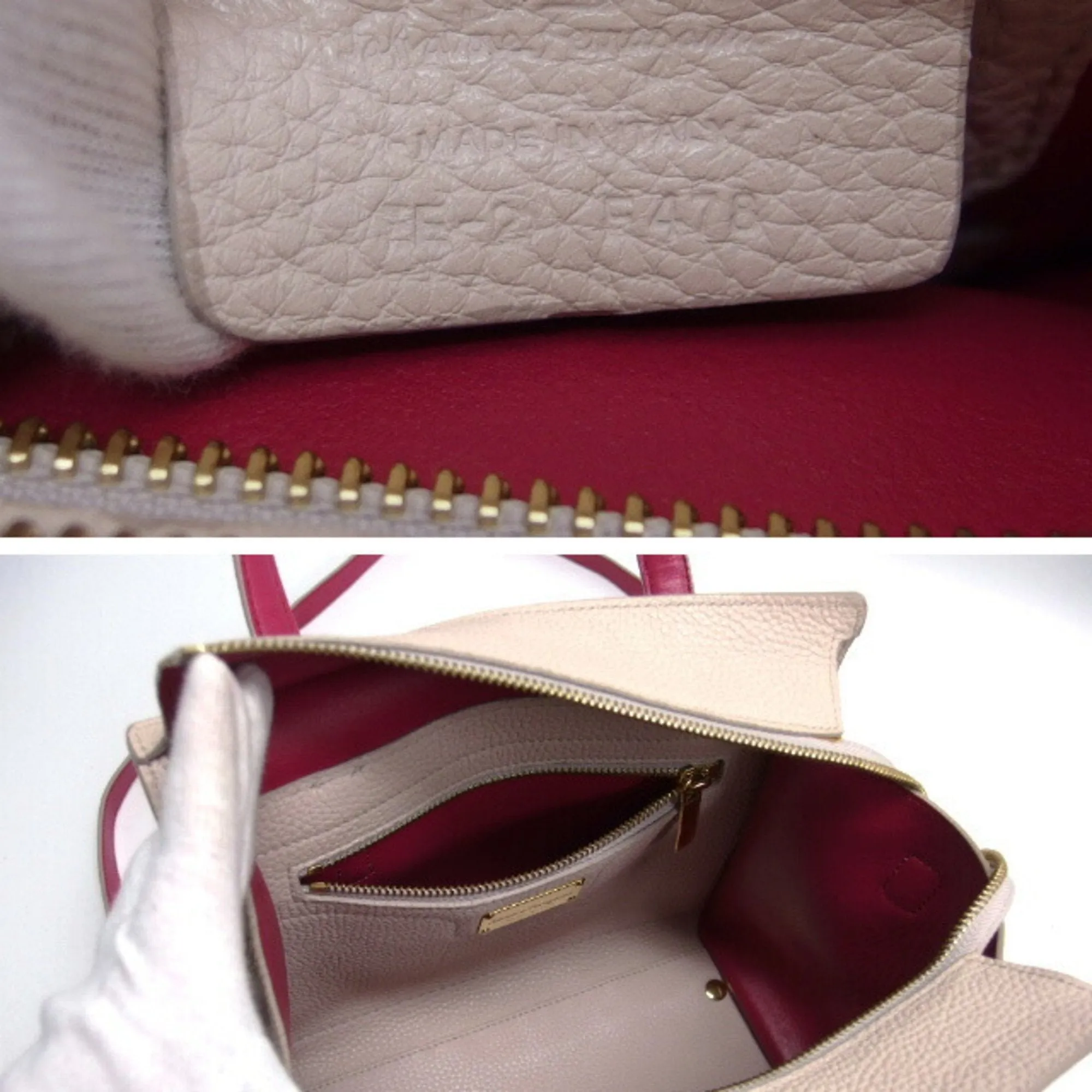 Salvatore Ferragamo  pink Leather Handbag Shoulder Bag Tote Bag (Pre-Owned)