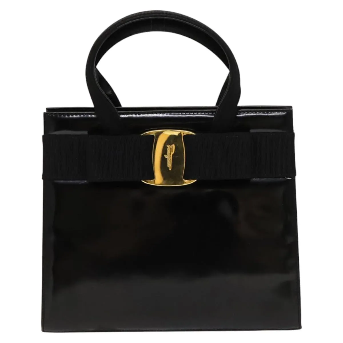 Salvatore Ferragamo Vara Patent Leather Handbag (Pre-Owned)