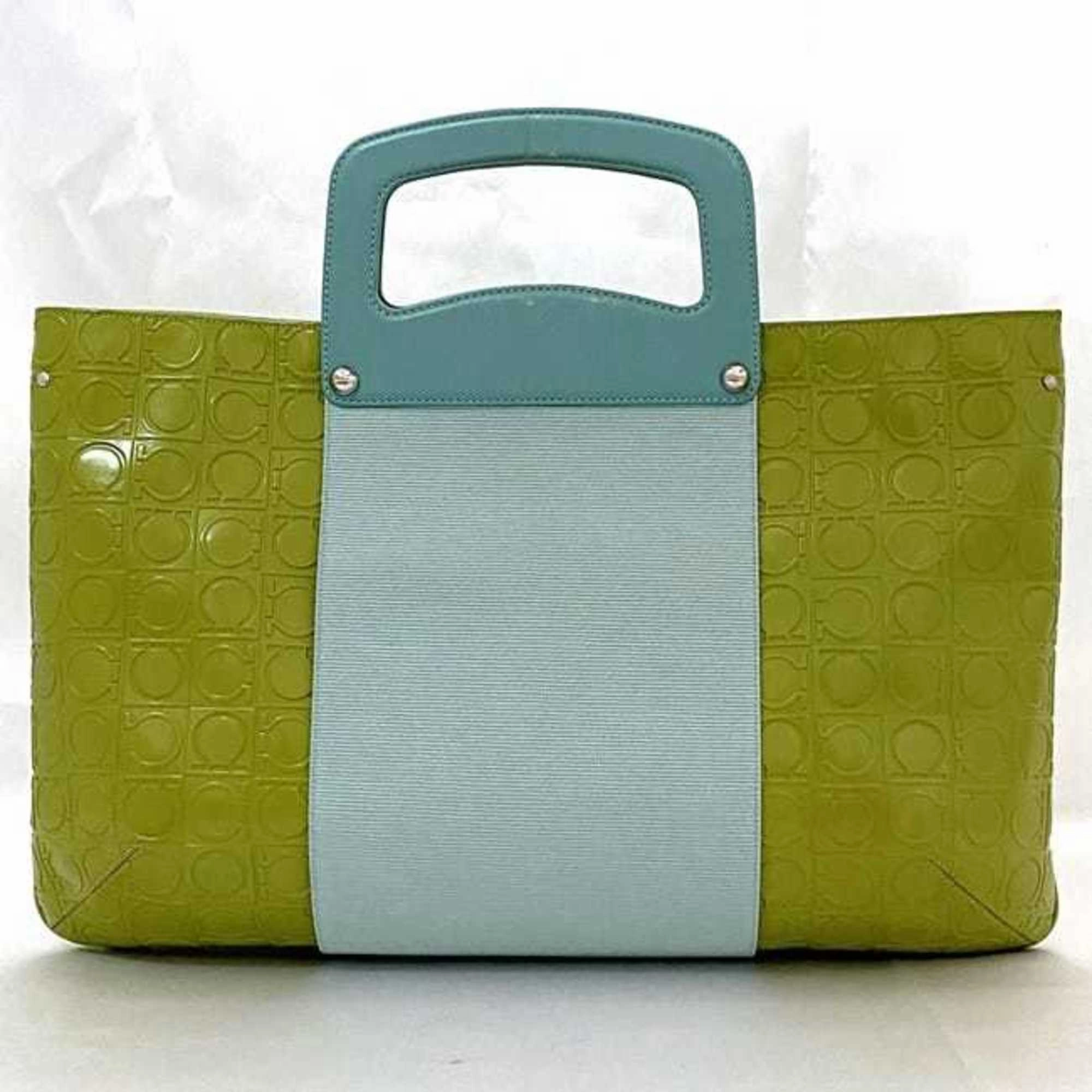 Salvatore Ferragamo blue   Leather Handbag (Pre-Owned)