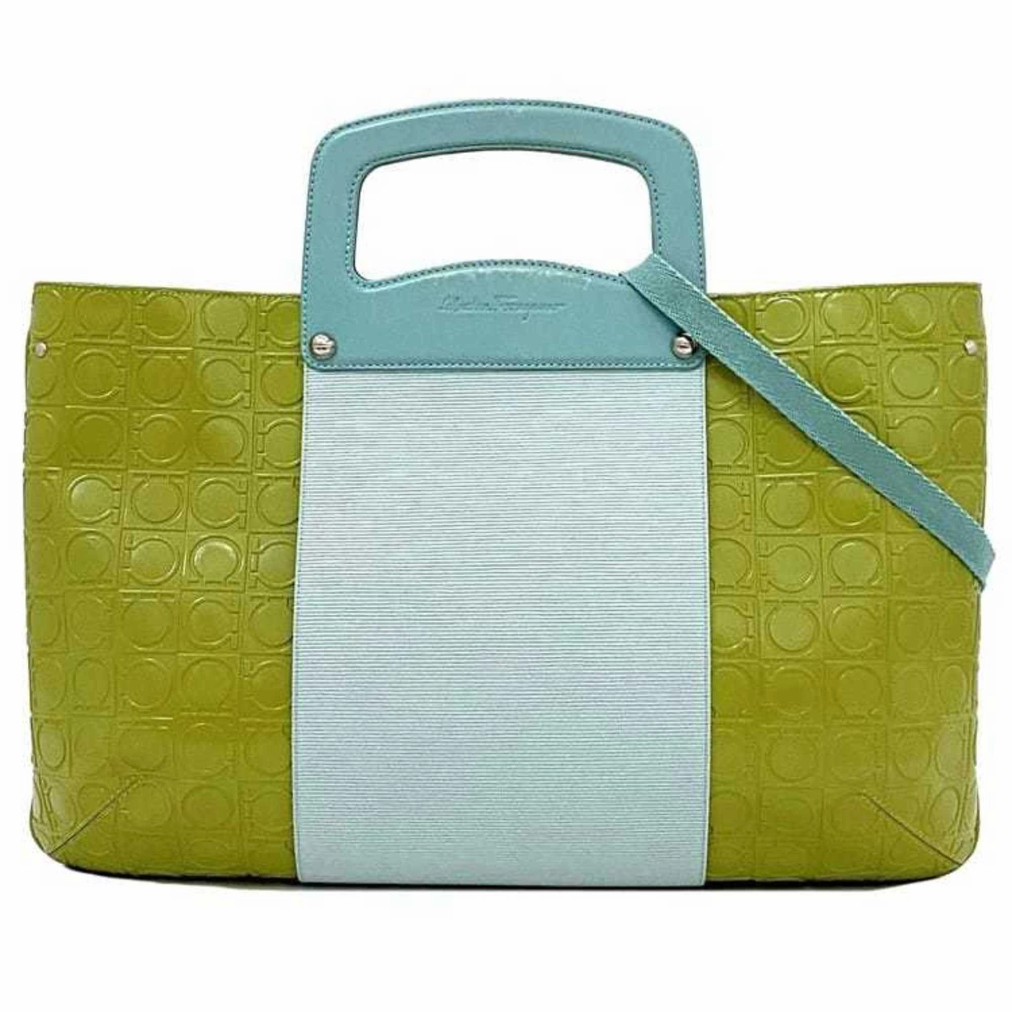 Salvatore Ferragamo blue   Leather Handbag (Pre-Owned)