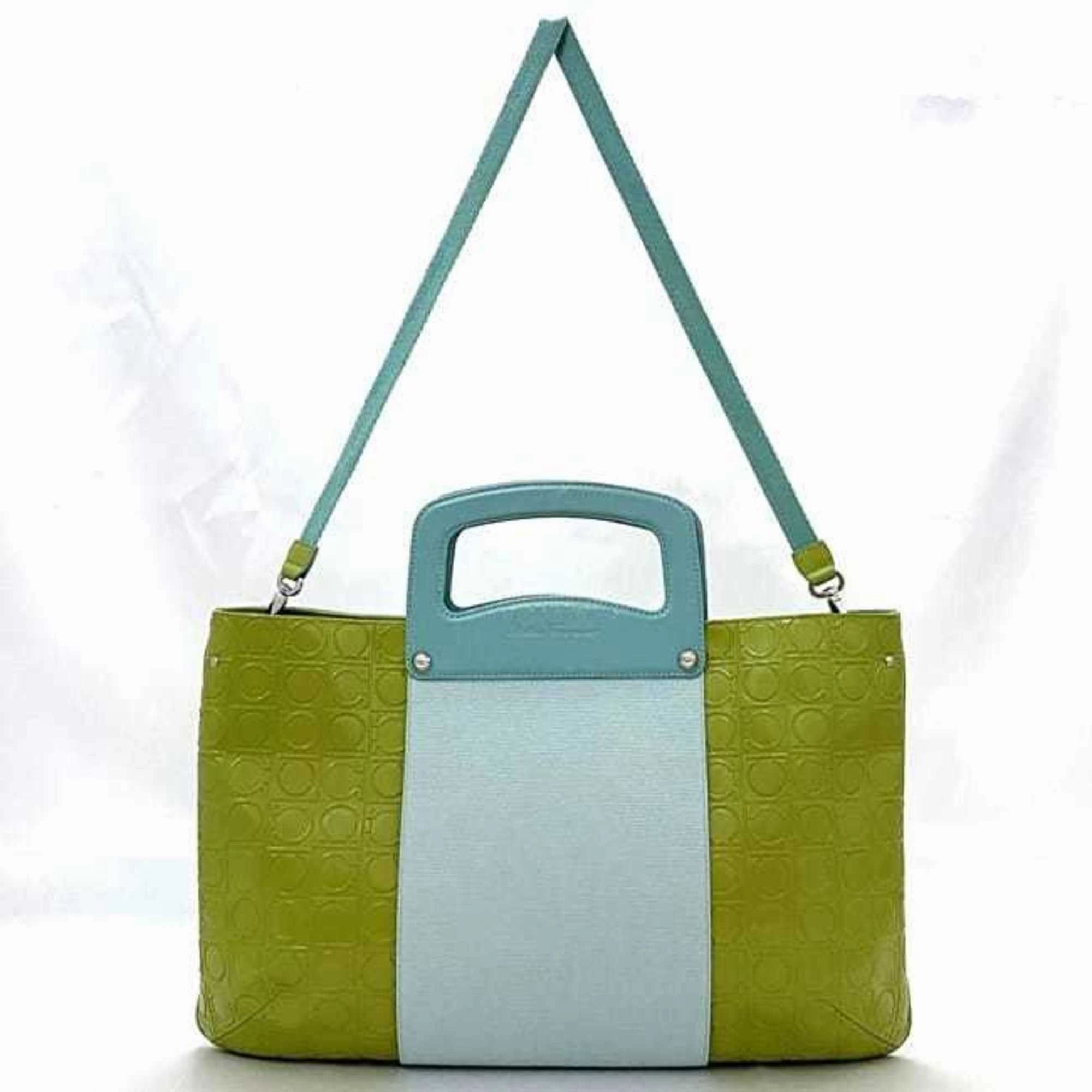 Salvatore Ferragamo blue   Leather Handbag (Pre-Owned)