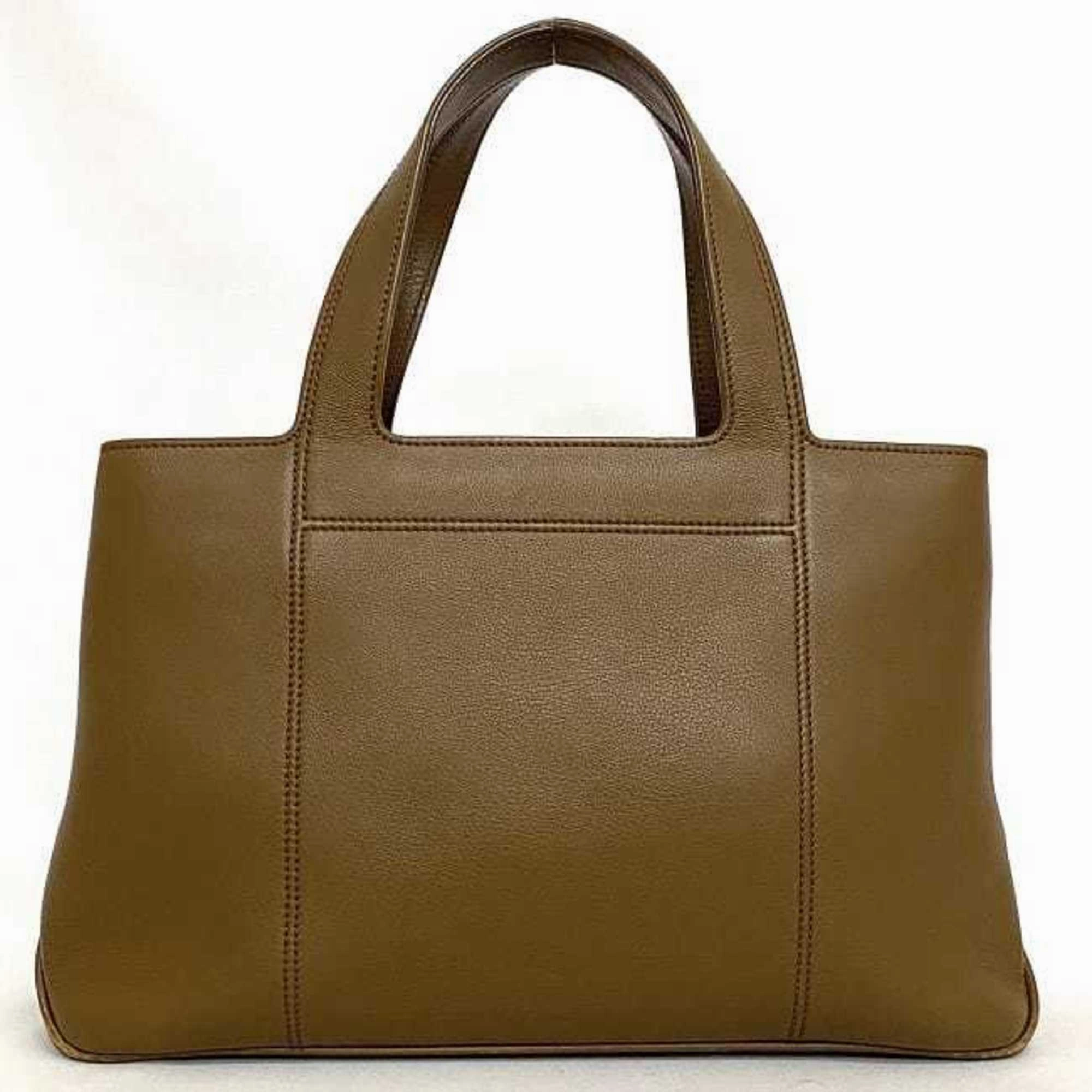 Salvatore Ferragamo Gancini Leather Handbag (Pre-Owned)
