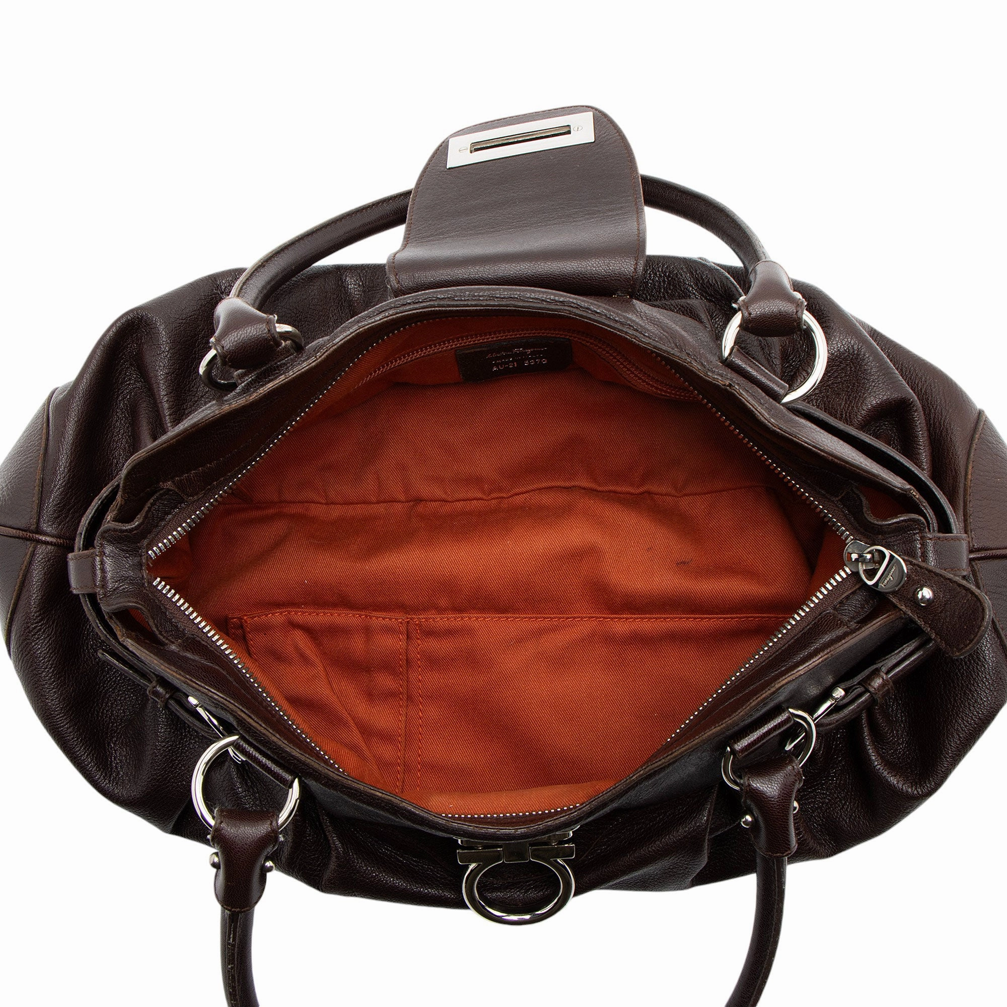 Salvatore Ferragamo Leather Gancini Marisa Satchel