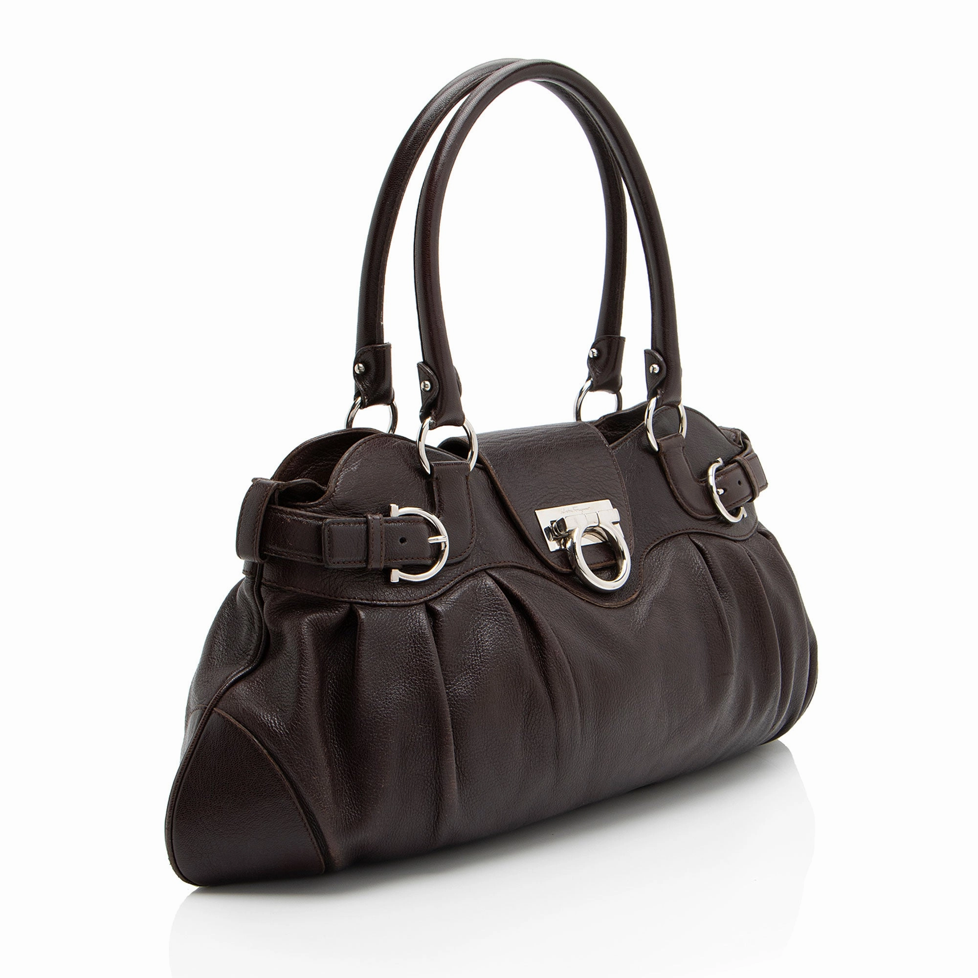 Salvatore Ferragamo Leather Gancini Marisa Satchel