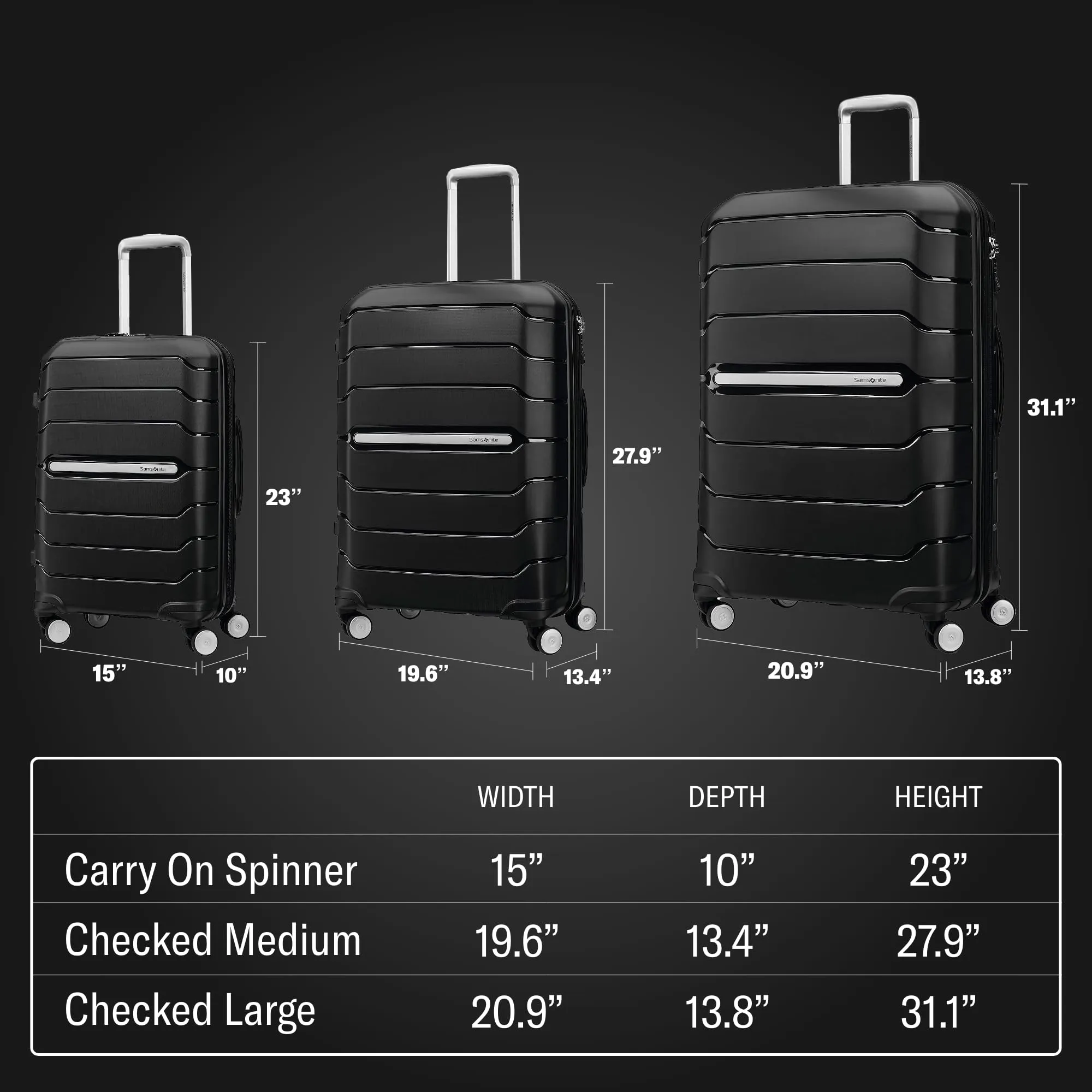 Samsonite Freeform 2 Piece Set (21"/28") 4-Wheel Luggage Sets
