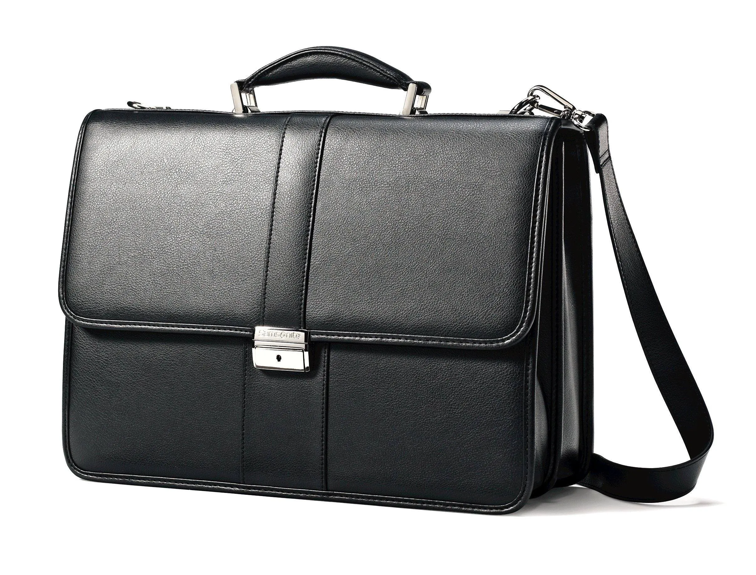 Samsonite Leather Flapover Briefcase 16.5