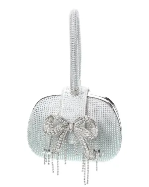 Self-Portrait Rhinestone Top Handle Clutch