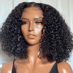 Short Curly Bob 4x4 HD Lace Closure Wig Thick Human Hair Bob Wigs 180%/250% Density With Baby Hair-Geeta Hair