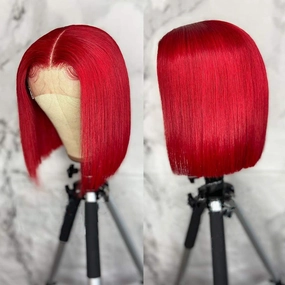 Short Red Bob Wigs Human Hair Wigs Standard Lace Front Wigs