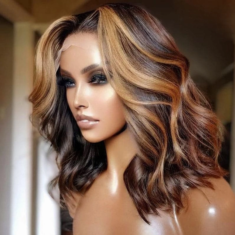 Shoulder Length Body Wave Wigs Lace Frontal Human Hair Wig