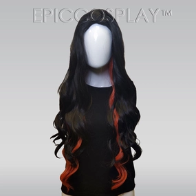 Signature - Black and Umber Orange Peekaboo Wig