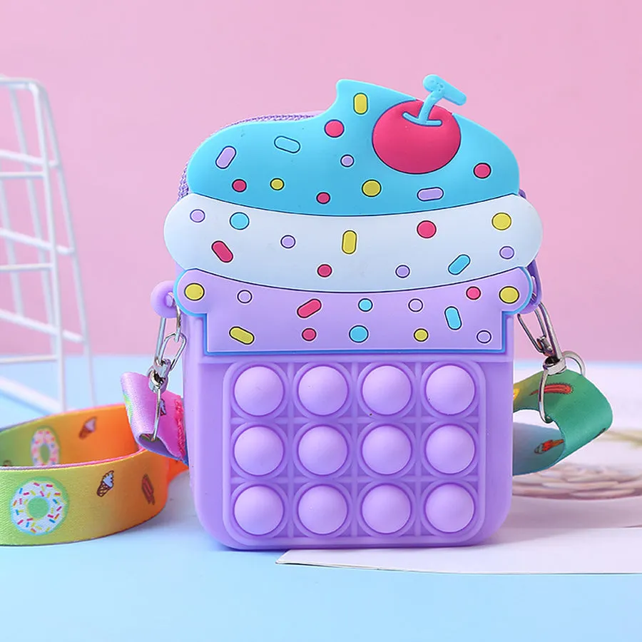 Silicone Decompression Toy Ice Cream Messenger Bag