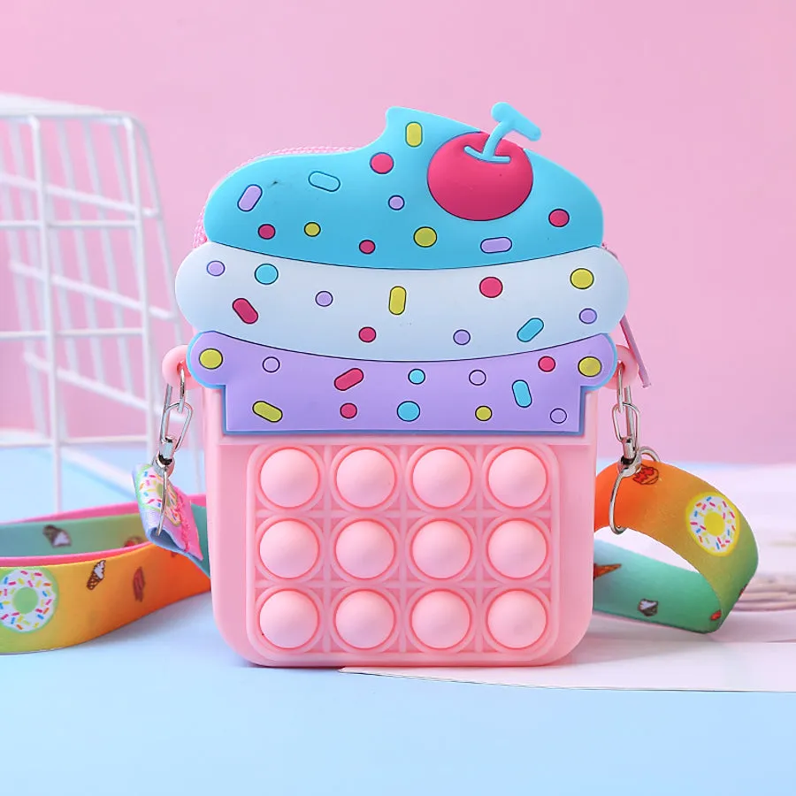 Silicone Decompression Toy Ice Cream Messenger Bag