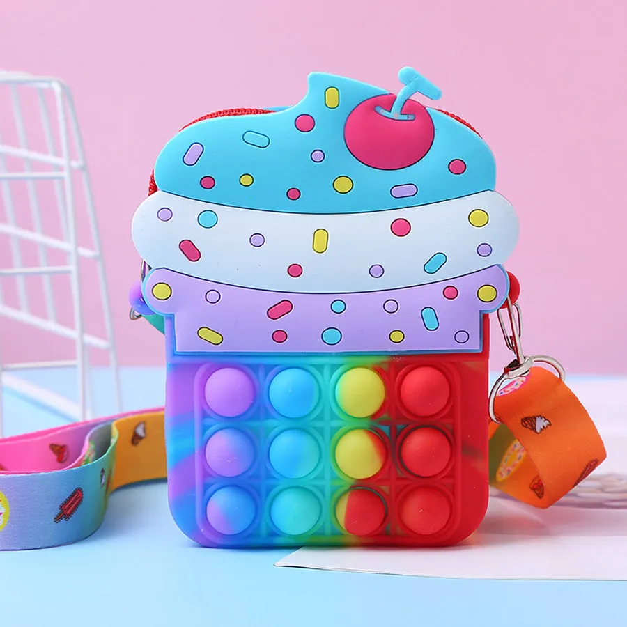 Silicone Decompression Toy Ice Cream Messenger Bag