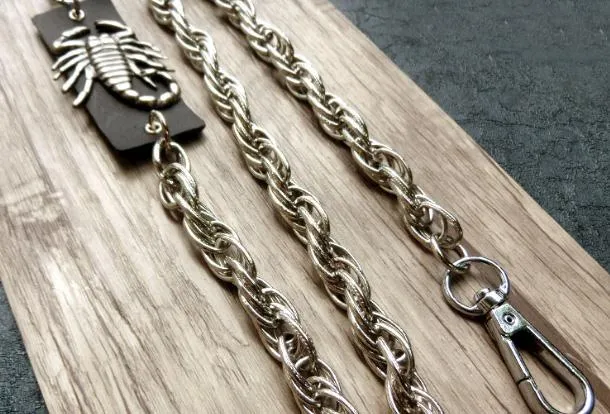silver biker trucker punk scorpion hook wallet Chain for chain wallet biker wallet trucker wallet