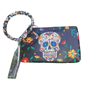Skull Clutch Bag In Black