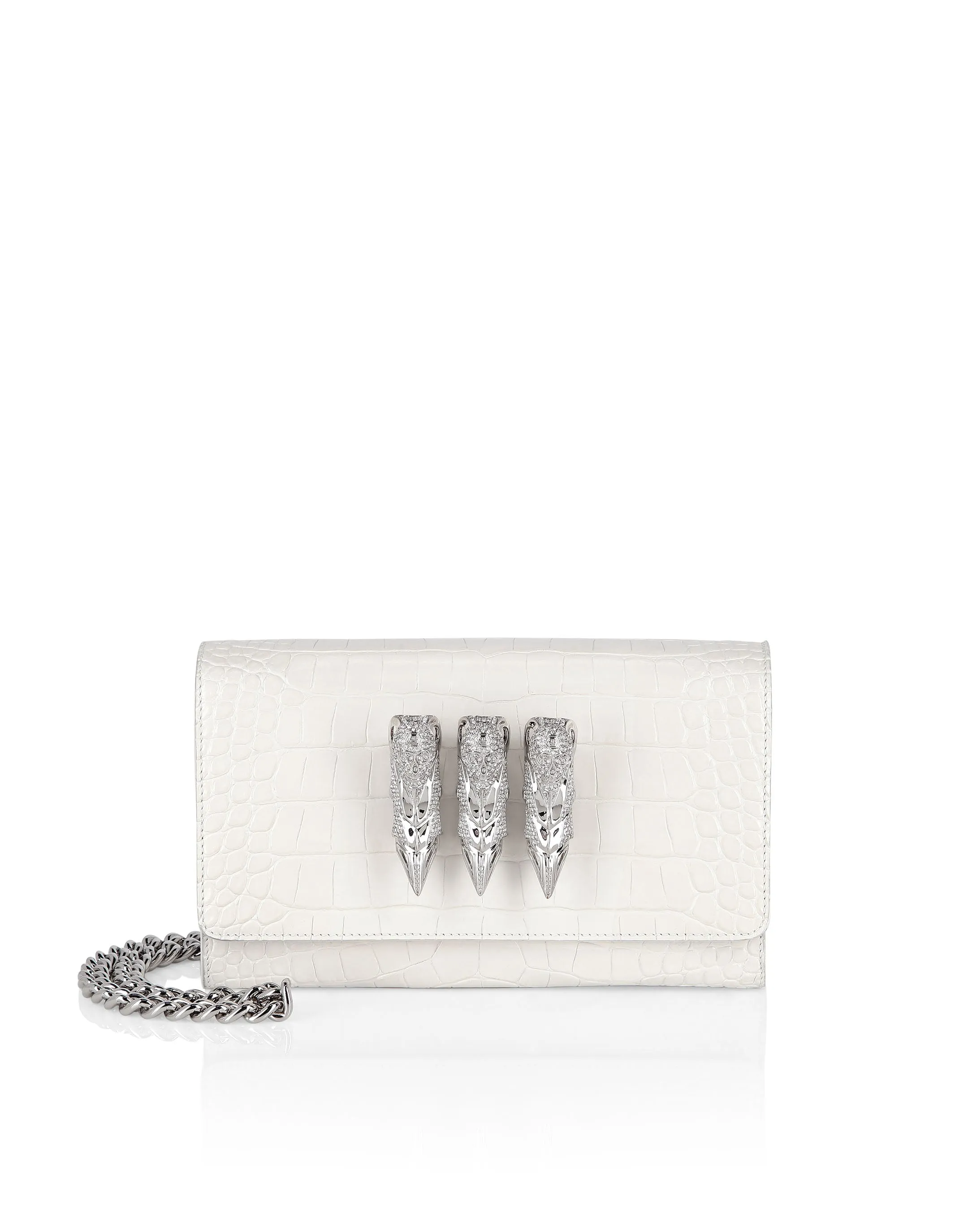 Small Croco Embossed Clutch Eagle