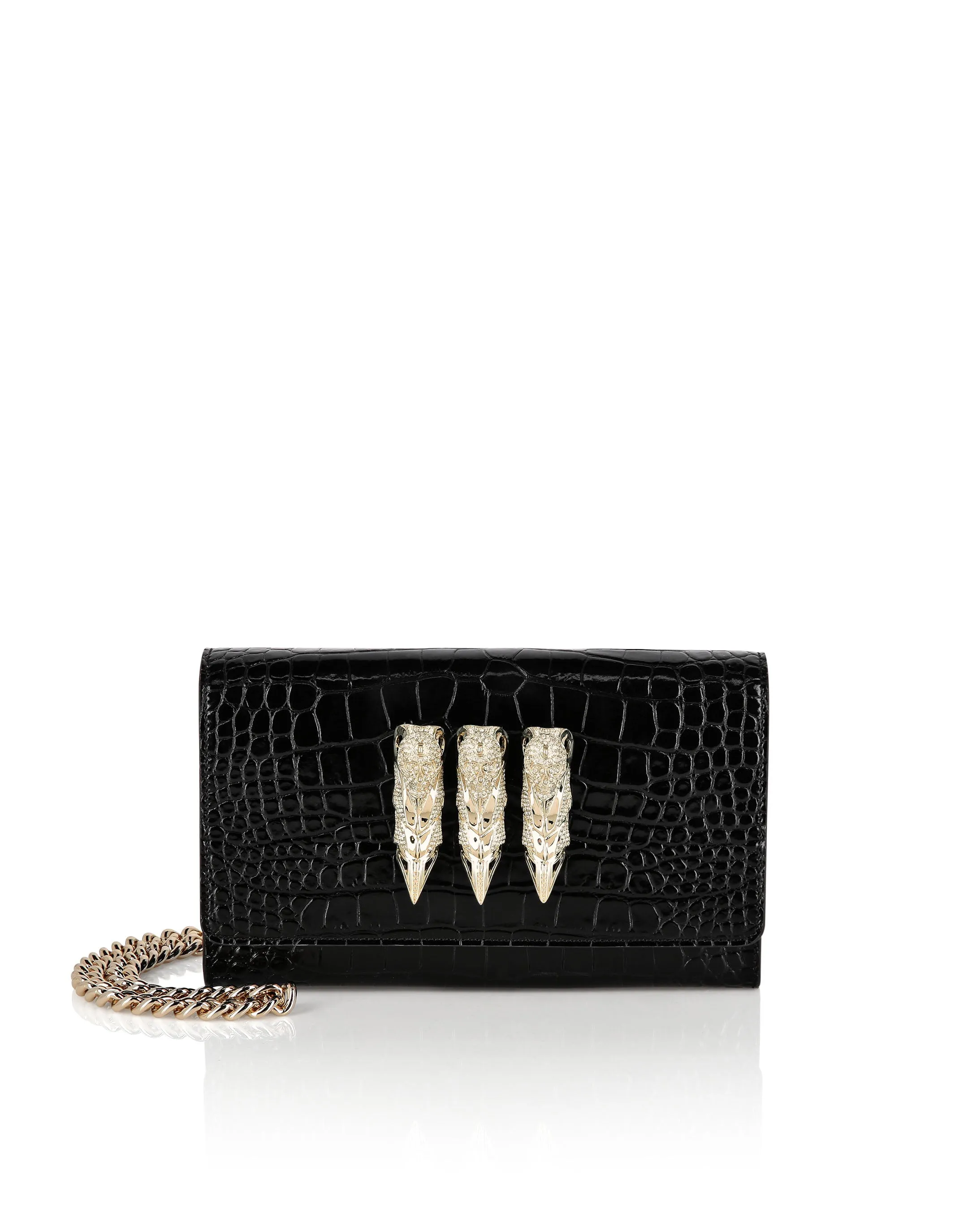 Small Croco Embossed Clutch Eagle