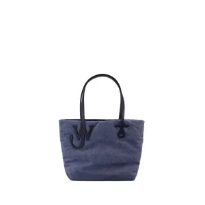 Small Puffy Anchor Shopper Bag - Polyester - Blue