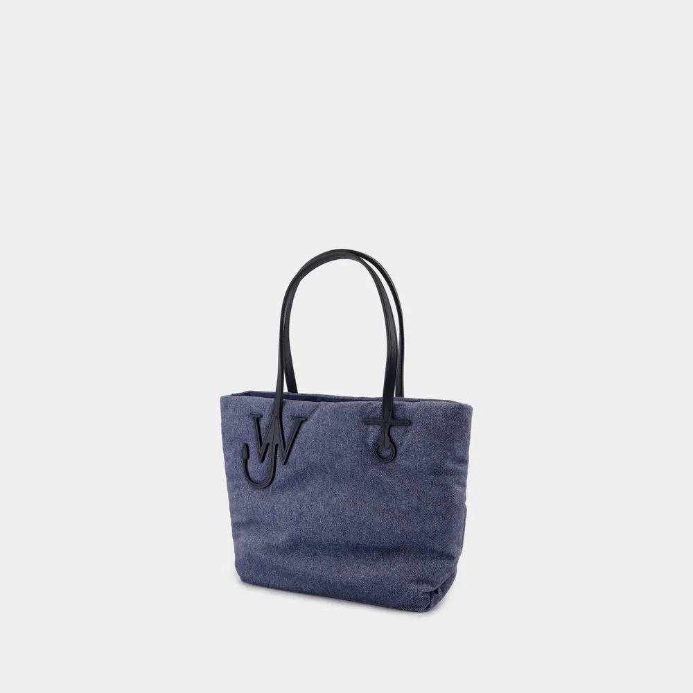 Small Puffy Anchor Shopper Bag - Polyester - Blue