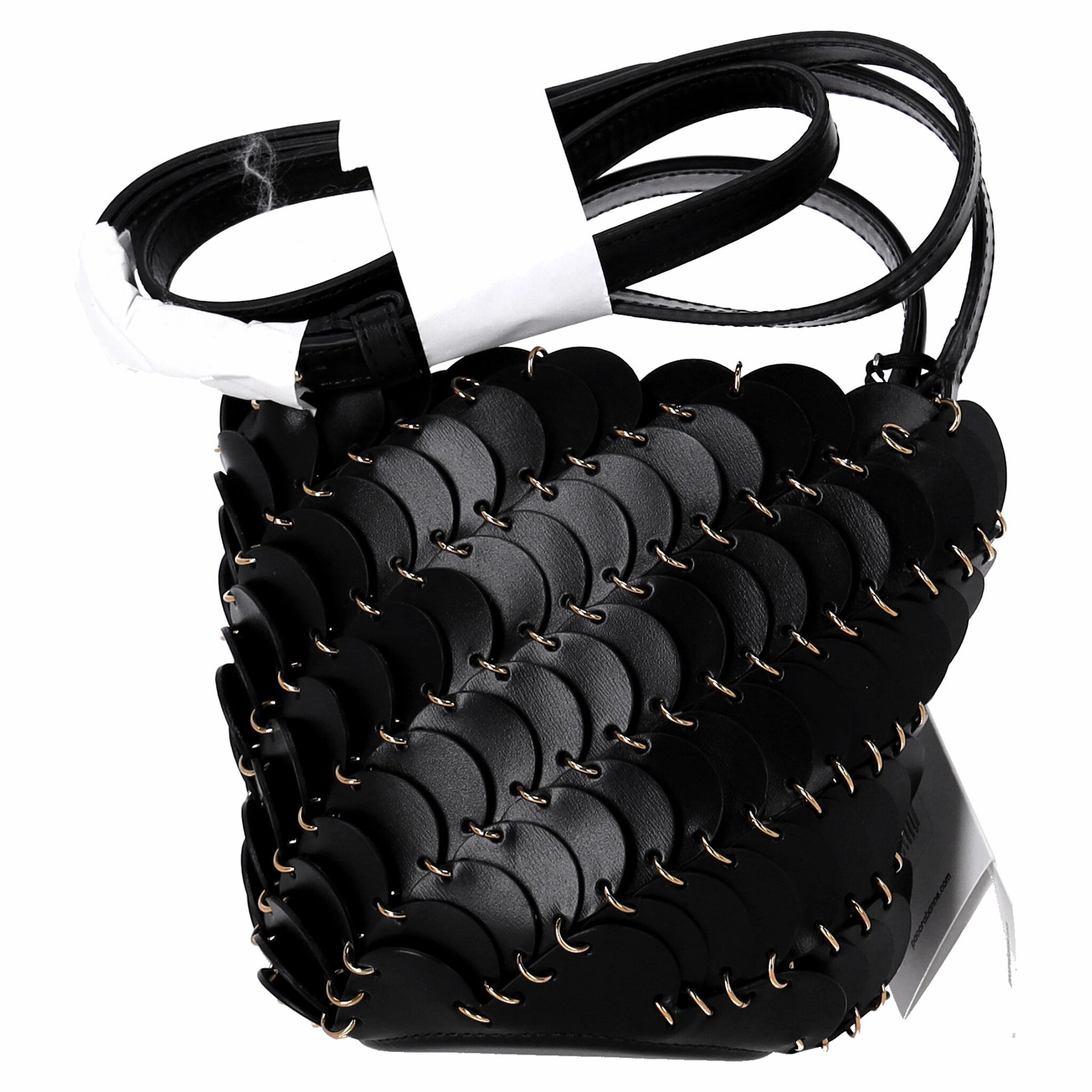 Small Black bucket Paco bag in leather