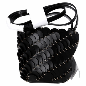 Small Black bucket Paco bag in leather