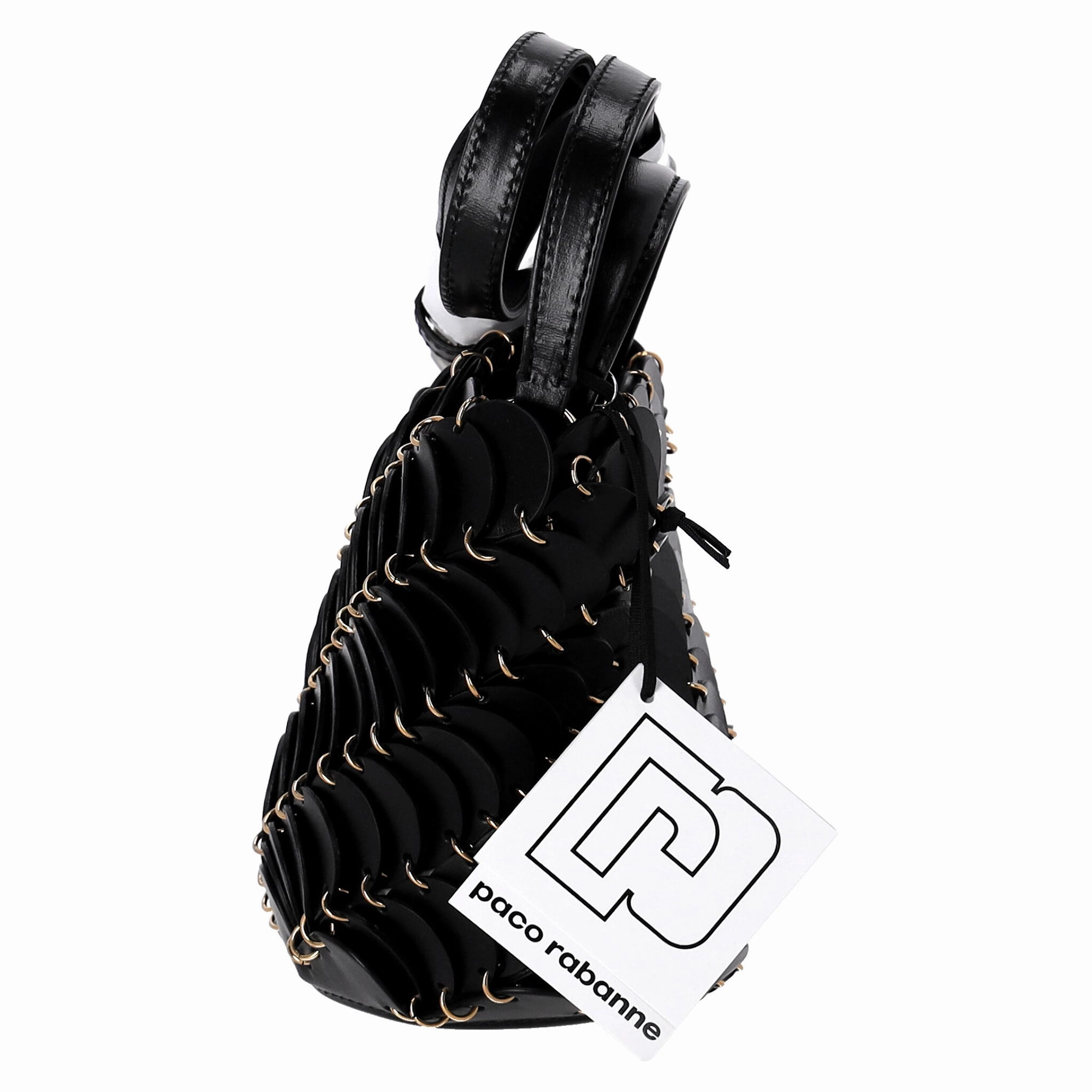 Small Black bucket Paco bag in leather