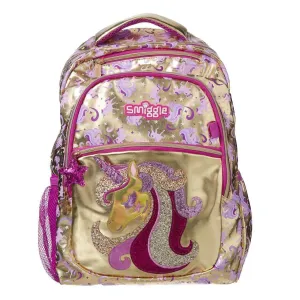 SMIGGLE Gold Backpack With Unicorn Motif