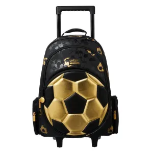 SMIGGLE Gold Trolley Kids Travel Backpack with Motion Activated Light Up Wheels