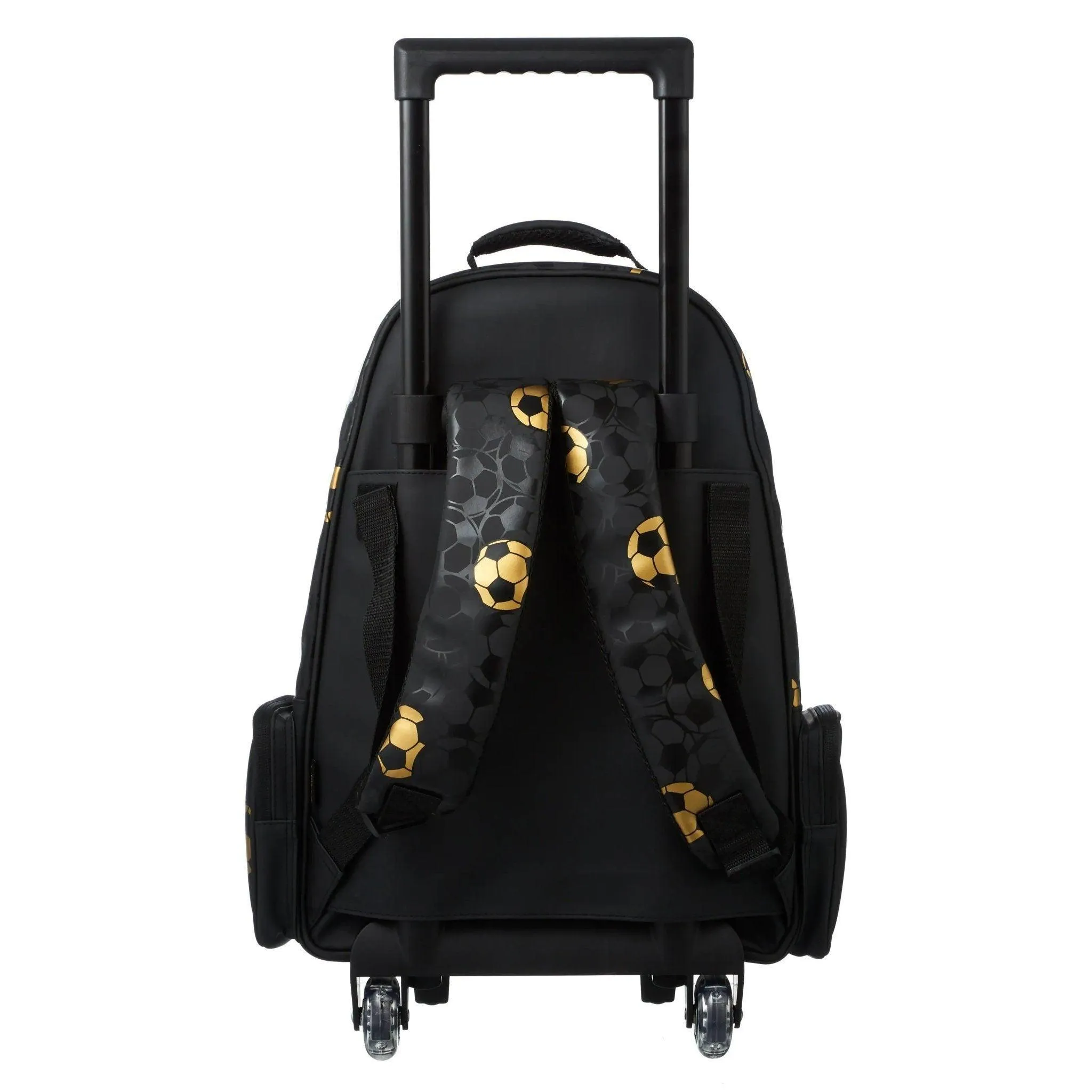 SMIGGLE Gold Trolley Kids Travel Backpack with Motion Activated Light Up Wheels