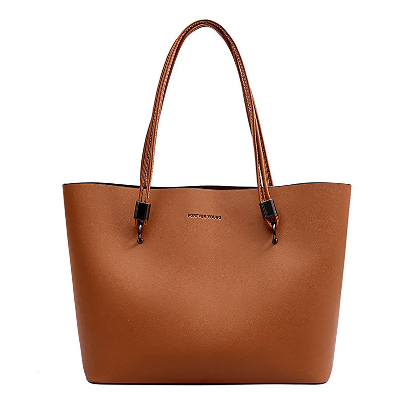 Soft PU Leather Euro-Style Large Commuter Shopping Tote