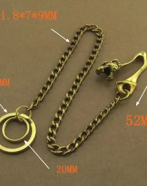 Solid Brass 15inch Wallet Chain Cool Punk Rock Biker Trucker Wallet Chain Trucker Wallet Chain for Men