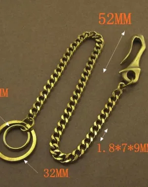 Solid Brass 15inch Wallet Chain Cool Punk Rock Biker Trucker Wallet Chain Trucker Wallet Chain for Men