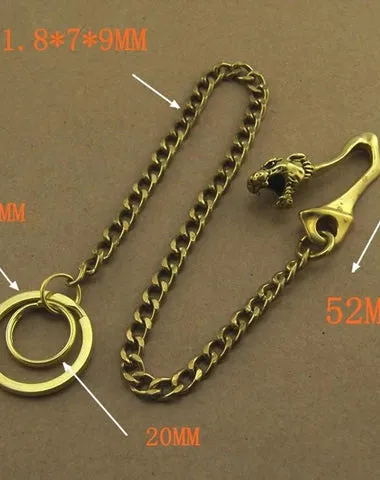 Solid Brass 15inch Wallet Chain Cool Punk Rock Biker Trucker Wallet Chain Trucker Wallet Chain for Men
