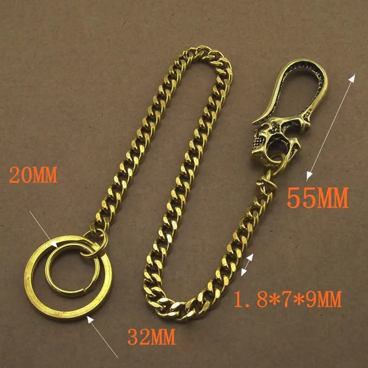 Solid Brass 15inch Wallet Chain Cool Punk Rock Biker Trucker Wallet Chain Trucker Wallet Chain for Men