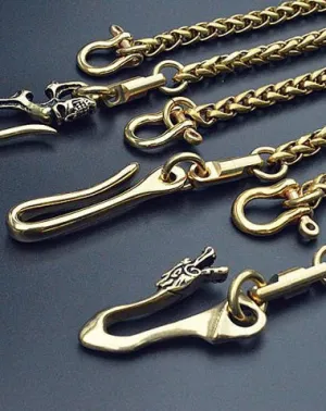 Solid Brass Cool Punk Rock Skull Wallet Chain Biker Trucker Wallet Chains Trucker Wallet Chain for Men