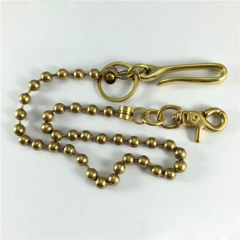 Solid Brass Cool Punk Rock Wallet Bead Chain Biker Trucker Wallet Chain Trucker Wallet Chain for Men