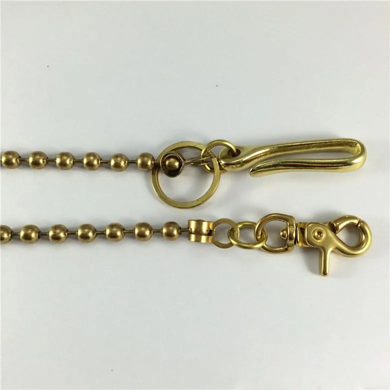 Solid Brass Cool Punk Rock Wallet Bead Chain Biker Trucker Wallet Chain Trucker Wallet Chain for Men