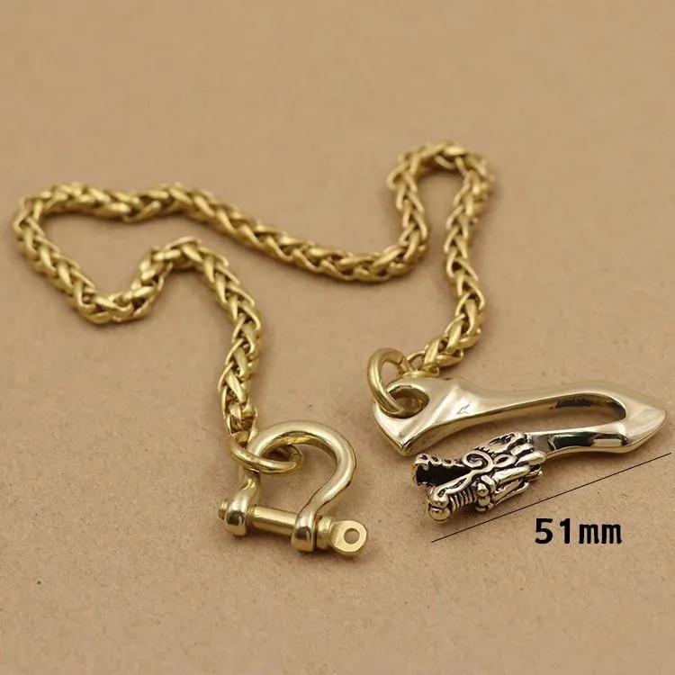 Solid Brass Cool Punk Rock Wallet Chain Biker Trucker Wallet Chain Trucker Wallet Chain for Men