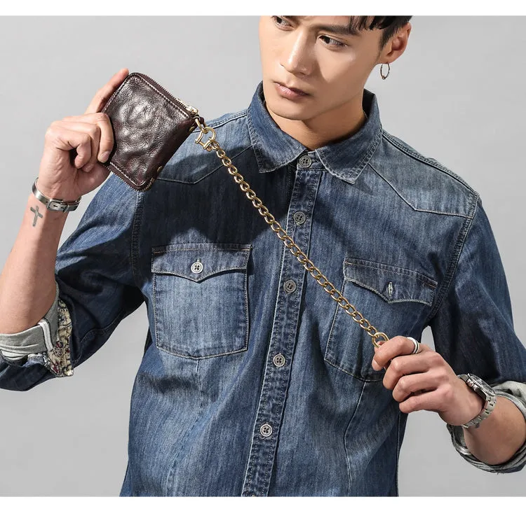 Solid Brass Cool Punk Rock Wallet Chain Biker Wallet Chain Trucker Wallet Chain for Men
