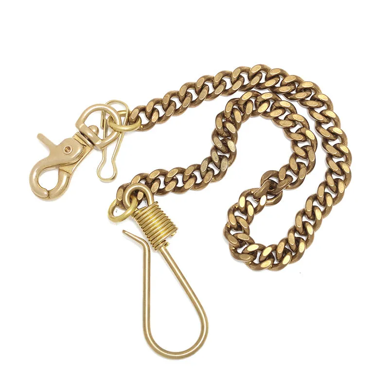 Solid Brass Cool Punk Rock Wallet Chain Biker Wallet Chain Trucker Wallet Chain for Men
