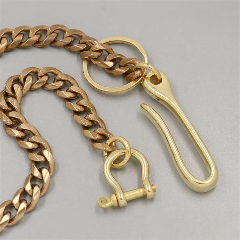 Solid Brass Cool Punk Rock Wallet Chain Biker Wallet Chain Trucker Wallet Chain for Men