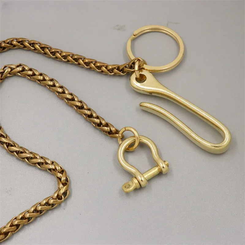 Solid Brass Cool Punk Rock Wallet Chain Biker Wallet Chain Trucker Wallet Chain for Men