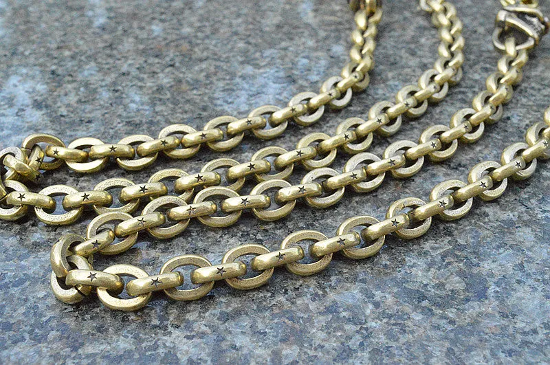 Solid Brass Cool Rock Skull Wallet Chain Biker Wallet Chain Trucker Wallet Chain for Men
