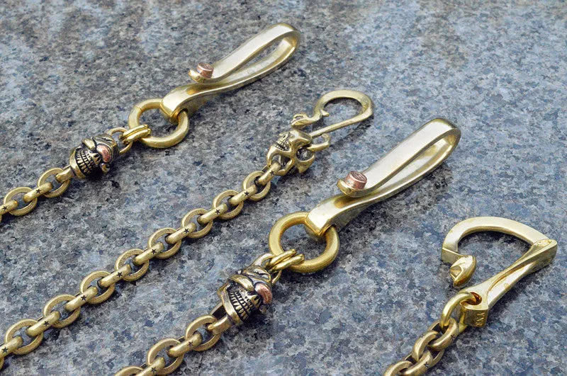 Solid Brass Cool Rock Skull Wallet Chains Biker Wallet Chains Trucker Wallet Chain for Men